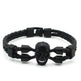 Neutral Stylish Men's Skull Black Buttons & Leather Bracelet - EX-STOCK Canada