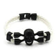 Neutral Stylish Men's Skull Black Buttons & Leather Bracelet - EX-STOCK Canada