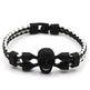Neutral Stylish Men's Skull Black Buttons & Leather Bracelet - EX-STOCK Canada