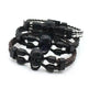 Neutral Stylish Men's Skull Black Buttons & Leather Bracelet - EX-STOCK Canada