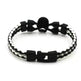 Neutral Stylish Men's Skull Black Buttons & Leather Bracelet - EX-STOCK Canada
