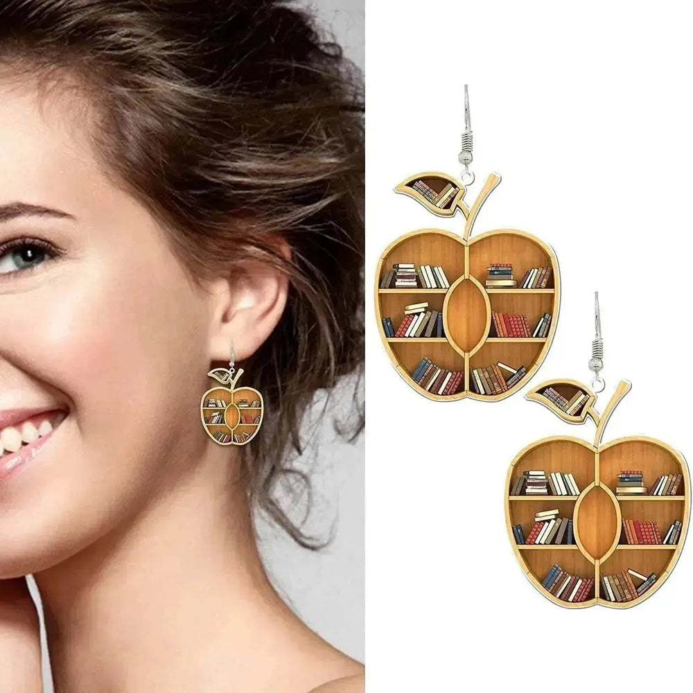 New Book Lovers Heart Librarian Earring - EX-STOCK Canada