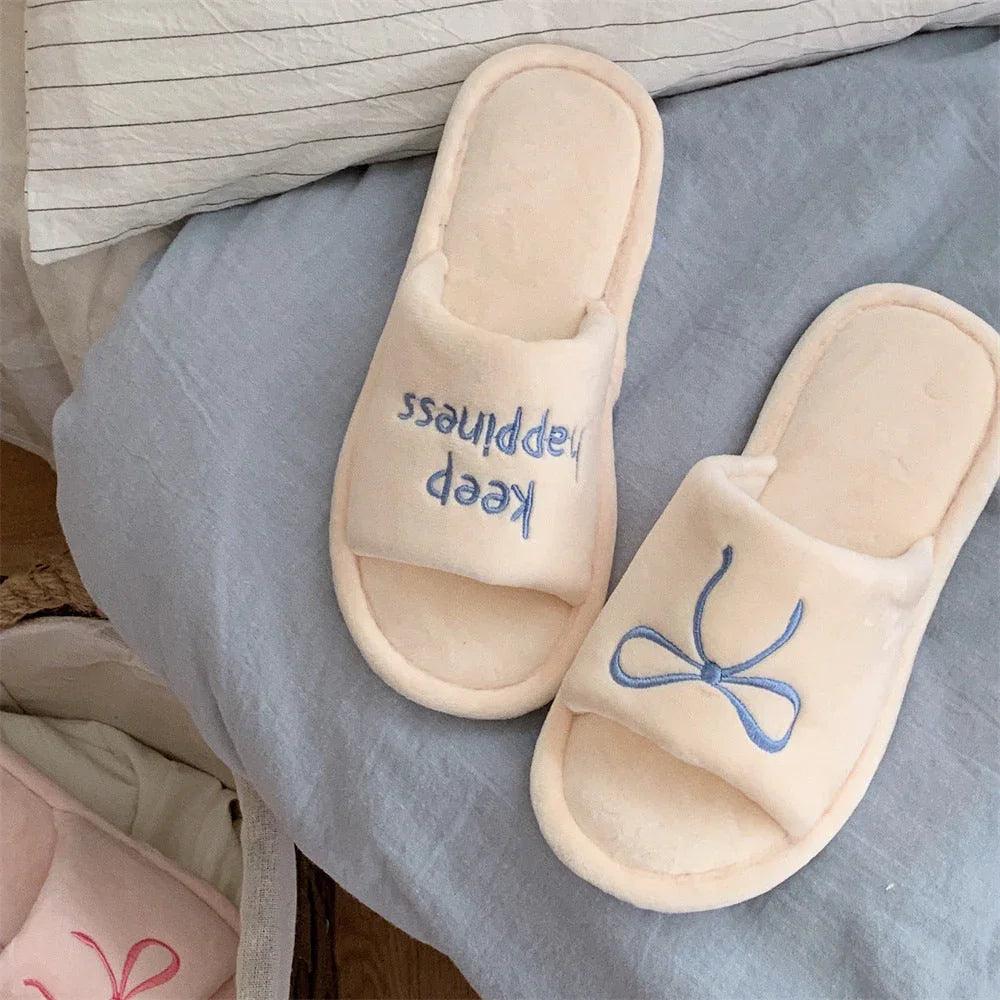 New Creative English Letters Ins Style Word Soft Flat Bottom Ladies Cotton Slippers EX-STOCK Canada