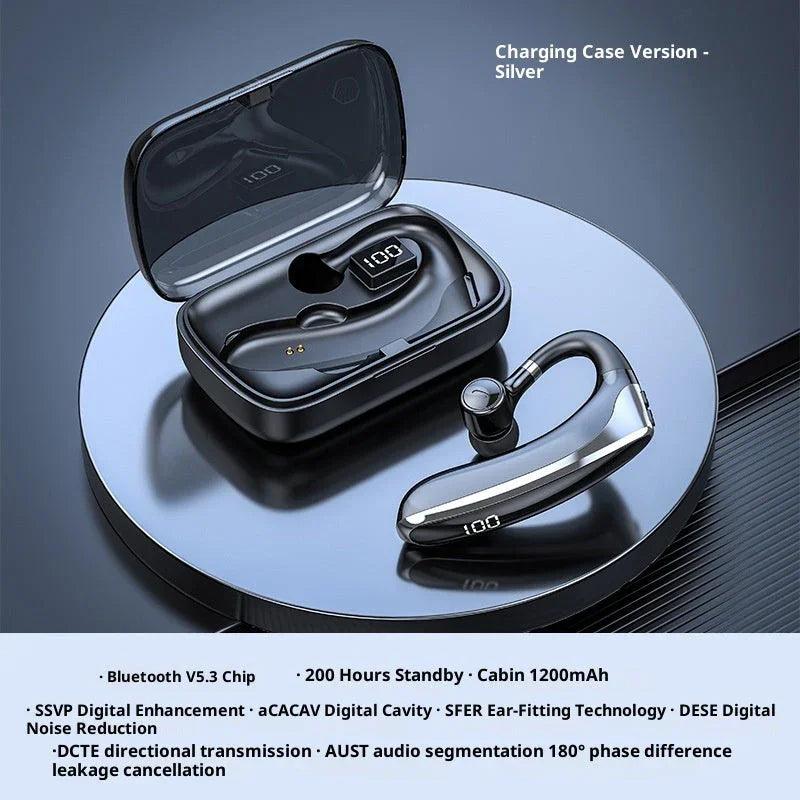 Nouveau casque Bluetooth sans fil sportif à conduction osseuse intra-auriculaire avec écran numérique, porté sur l'oreille, à oreille unique, batterie ultra longue duréeEX-STOCK Canada