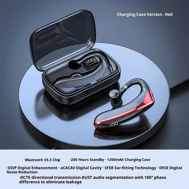 Nouveau casque Bluetooth sans fil sportif à conduction osseuse intra-auriculaire avec écran numérique, porté sur l'oreille, à oreille unique, batterie ultra longue duréeEX-STOCK Canada