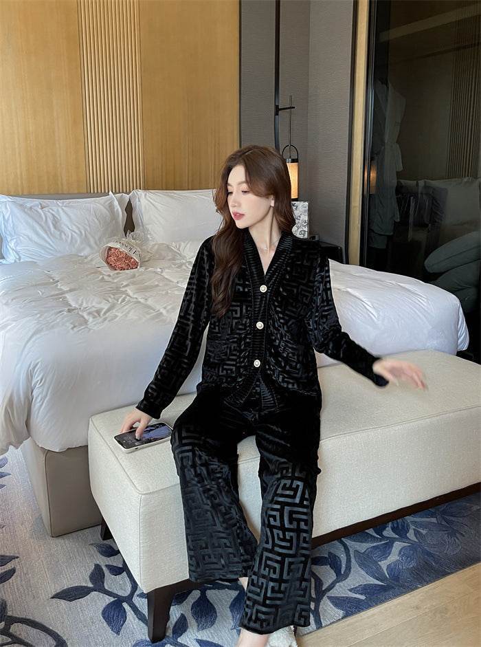 New Gold Velvet Pajamas Women's Suit  EX-STOCK CANADA