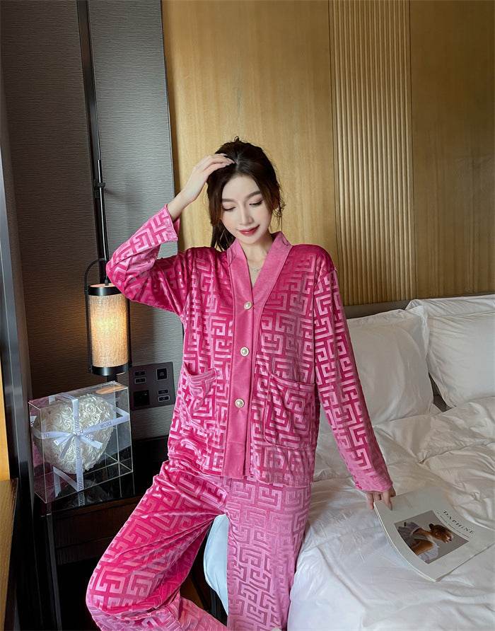 New Gold Velvet Pajamas Women's Suit  EX-STOCK CANADA