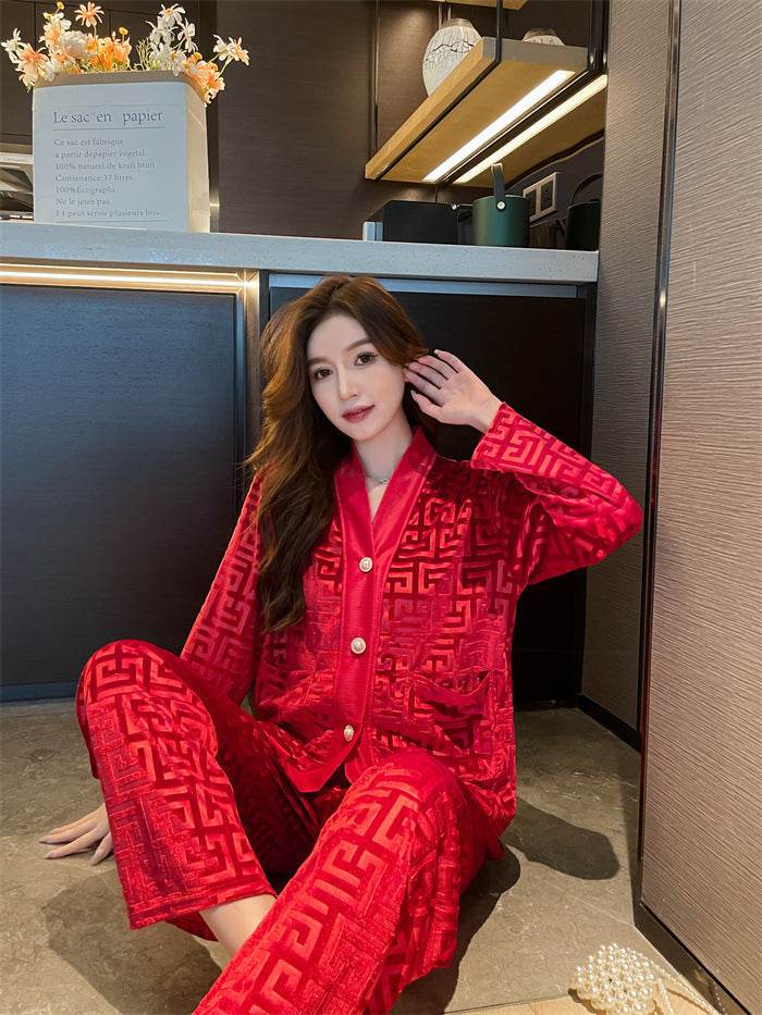 New Gold Velvet Pajamas Women's Suit  EX-STOCK CANADA