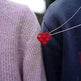 New Heart Shaped Stitching Acrylic Couple Necklace - EX-STOCK Canada