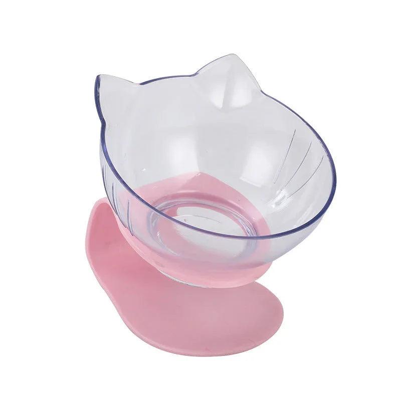 New Inclined Food Cat Ear Oblique Mouth Transparent Single Pet Bowl EX-STOCK Canada