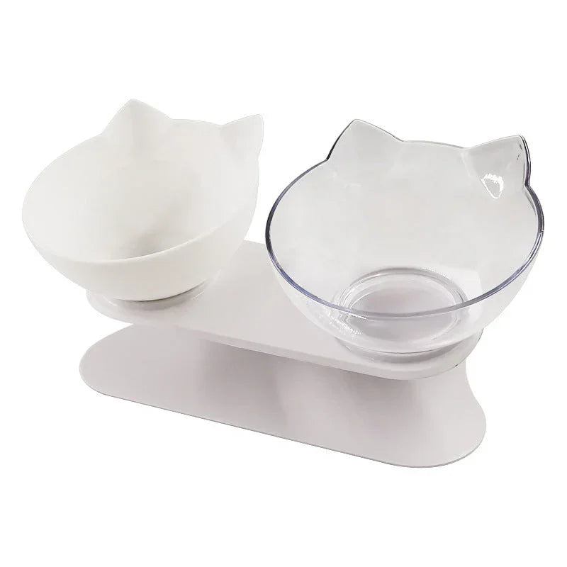 New Inclined Food Cat Ear Oblique Mouth Transparent Single Pet Bowl EX-STOCK Canada