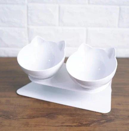 New Inclined Food Cat Ear Oblique Mouth Transparent Single Pet Bowl EX-STOCK Canada