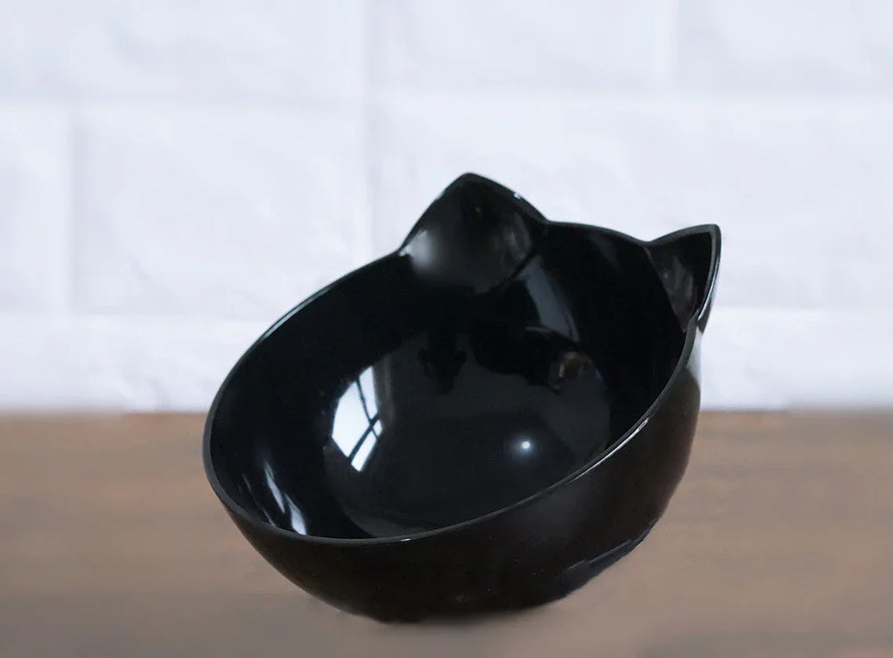 New Inclined Food Cat Ear Oblique Mouth Transparent Single Pet Bowl EX-STOCK Canada