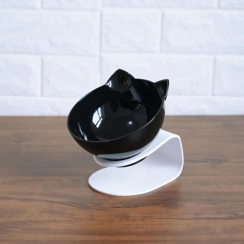 New Inclined Food Cat Ear Oblique Mouth Transparent Single Pet Bowl EX-STOCK Canada