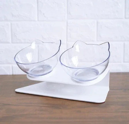 New Inclined Food Cat Ear Oblique Mouth Transparent Single Pet Bowl EX-STOCK Canada