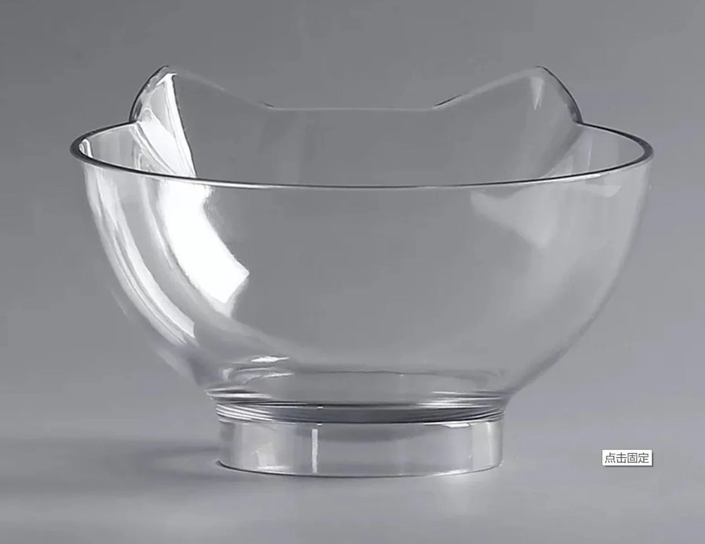 New Inclined Food Cat Ear Oblique Mouth Transparent Single Pet Bowl EX-STOCK Canada
