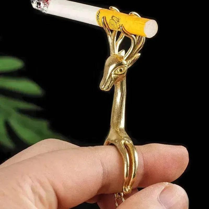 New Lucky Deer Anti-finger Smoked Yellow Release Finger Copper Ring - EX-STOCK Canada