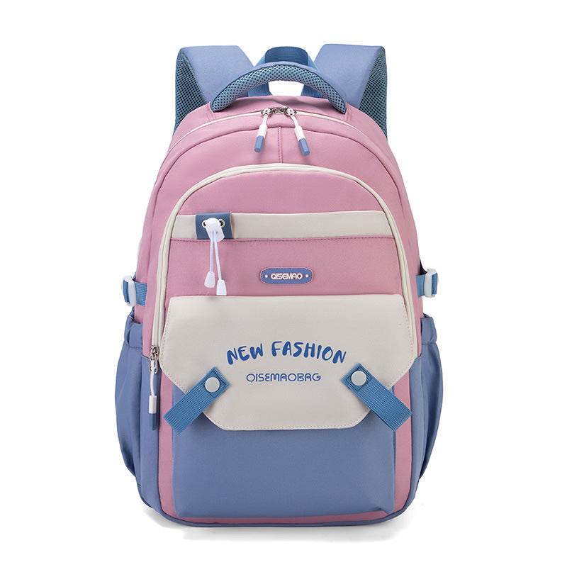 Colorful Contrast Schoolbag – Trendy Backpack for Students - EX-STOCK Canada
