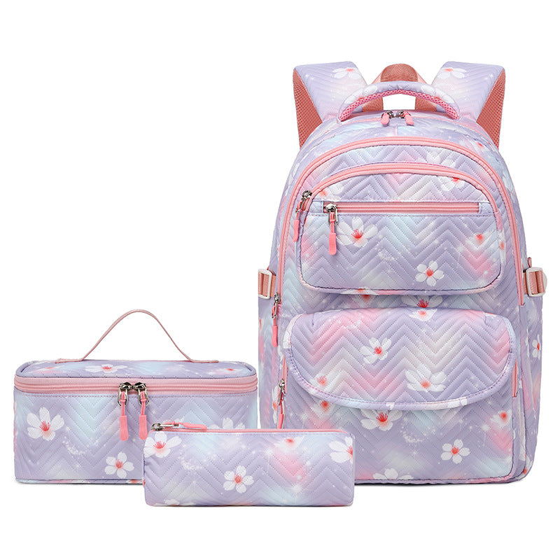 New Printed Schoolbag Three-piece Fashion Backpack EX-STOCK