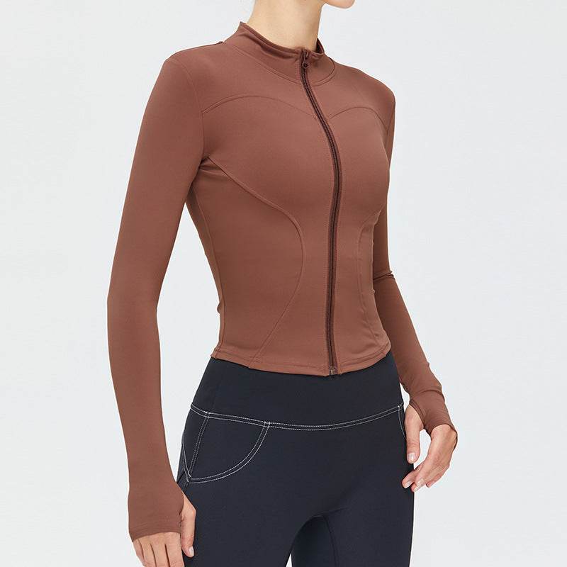 Autumn Winter Long Sleeve Zipper Slim fit Workout Top for women - EX-STOCK Canada