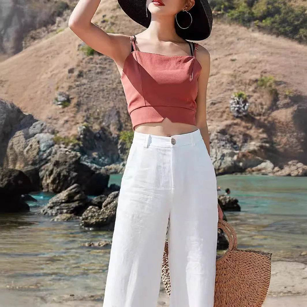 Fashion Summer Casual High waist plain trouser Pants For Women - EX-STOCK Canada