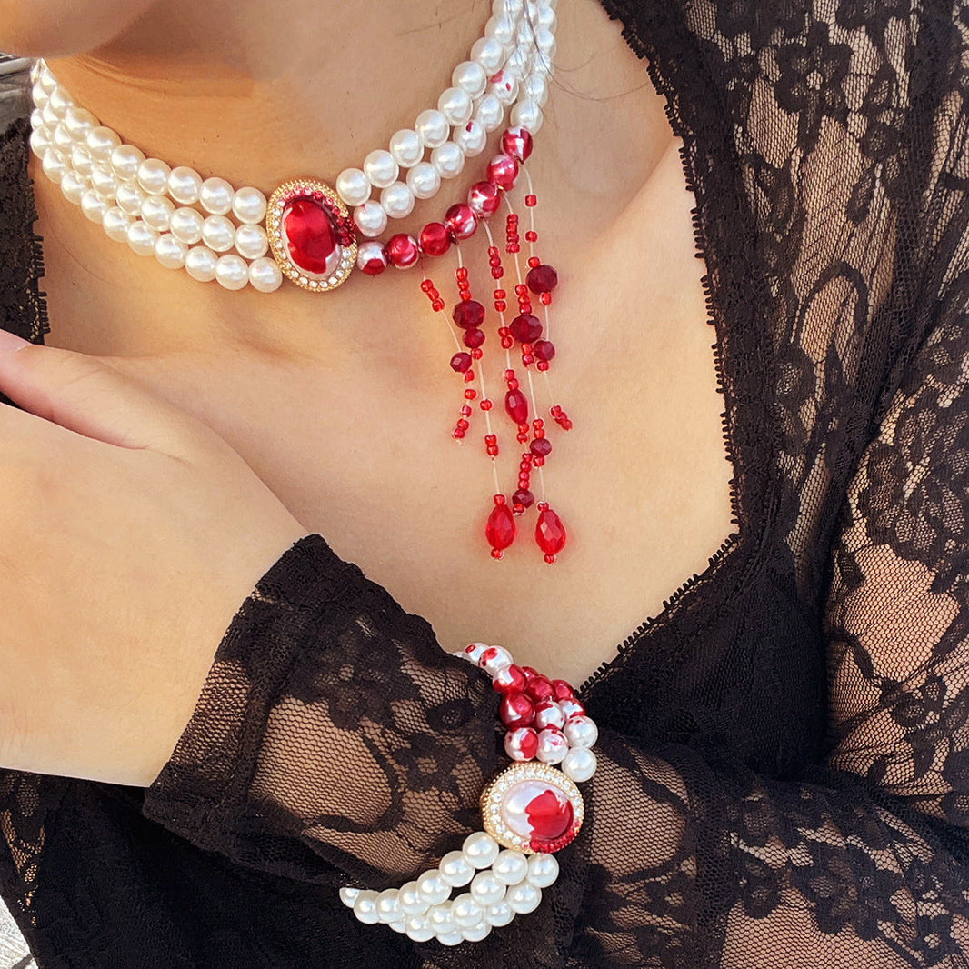 Halloween Pearl Collar Retro Gothic Style EX-STOCK