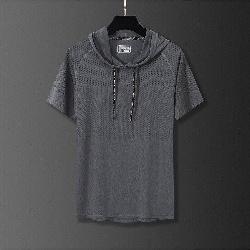Quick-drying Hooded High Elastic Exercise Men's Workout Shirt - EX-STOCK Canada