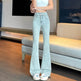 High Waist Light Blue Bootcut Jean pant women Flared Denim Pant - EX-STOCK Canada