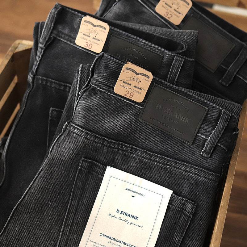 Denim Cotton Men's Heavy Black Washed Denim Jeans Pant trouser - EX-STOCK Canada