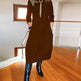 Autumn And Winter New All-matching Solid Color Loose Round-neck Long-sleeved Dress Women - EX-STOCK Canada