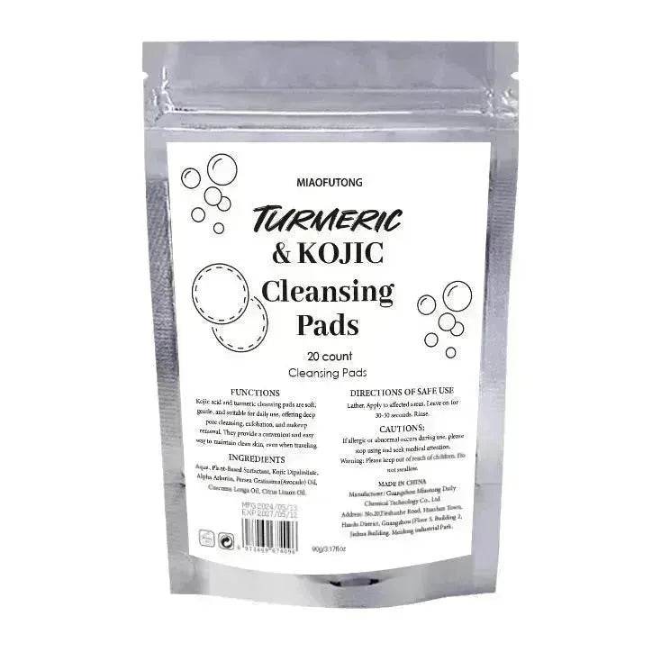 Turmeric and Kojic Exfoliating Cleansing Pads Compressed Facial Sponges Skin Exfoliator For Face Clogged Pores Excess Oil Cleansing - EX-STOCK Canada