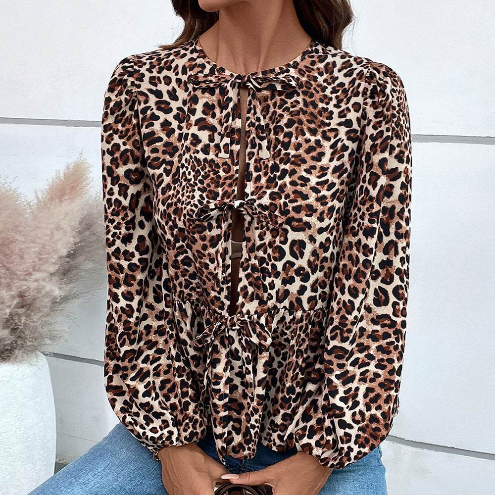 Casual Loose Lantern sleeve Buckle blouse Top For Women - EX-STOCK Canada