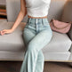 High Waist Light Blue Bootcut Jean pant women Flared Denim Pant - EX-STOCK Canada