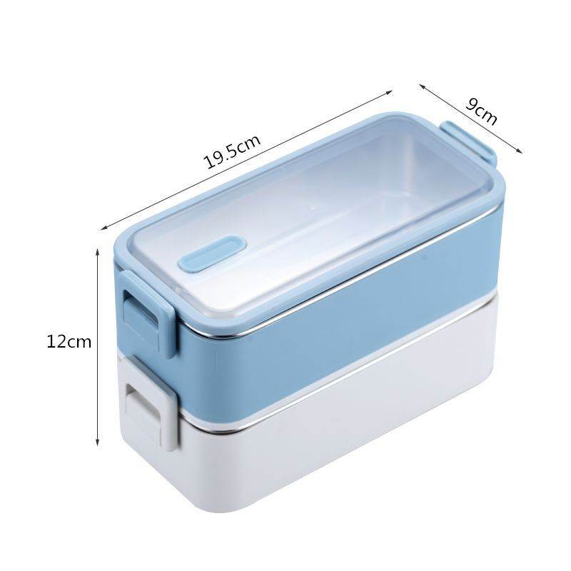 Portable Stainless Steel Double Layer Kids Lunch Box - EX-STOCK Canada