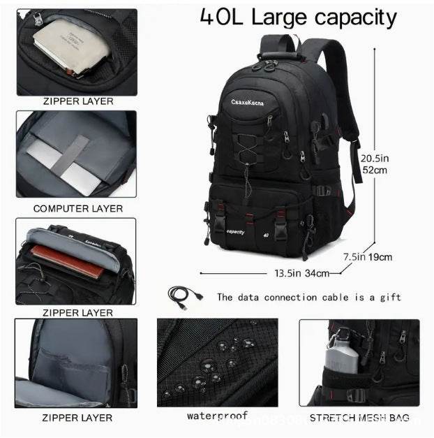 Large Capacity Travel Mountaineering Hiking Backpack - EX-STOCK Canada