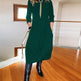 Autumn And Winter New All-matching Solid Color Loose Round-neck Long-sleeved Dress Women - EX-STOCK Canada