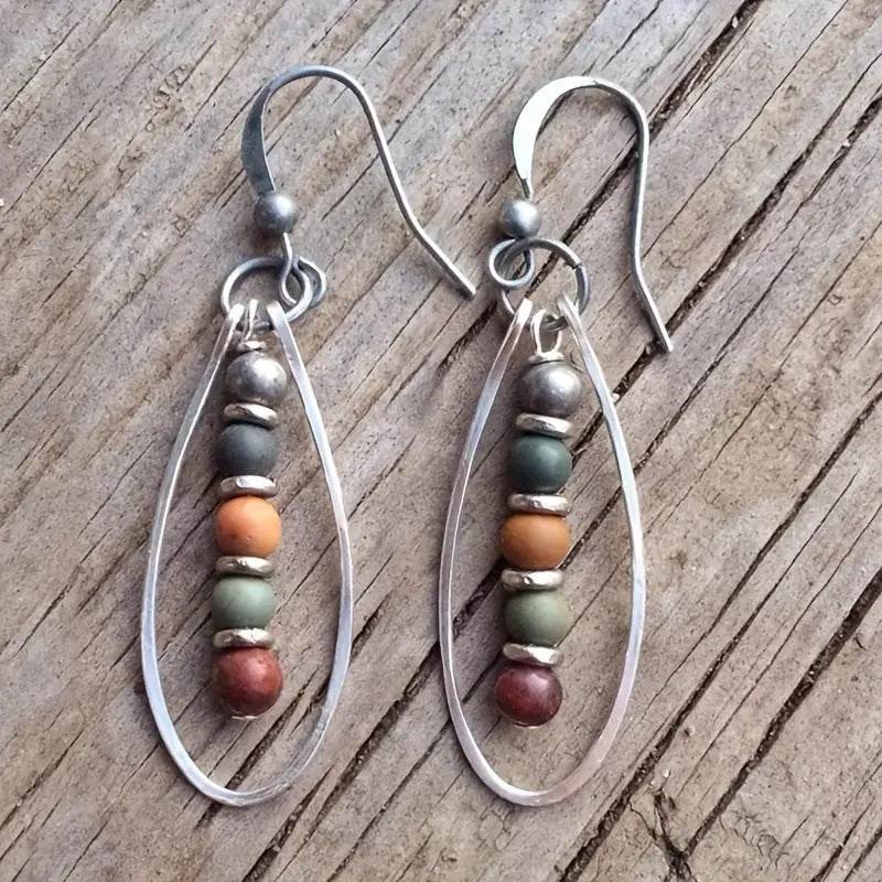 Turquoise Beaded Bohemian Vintage Earrings - EX-STOCK Canada