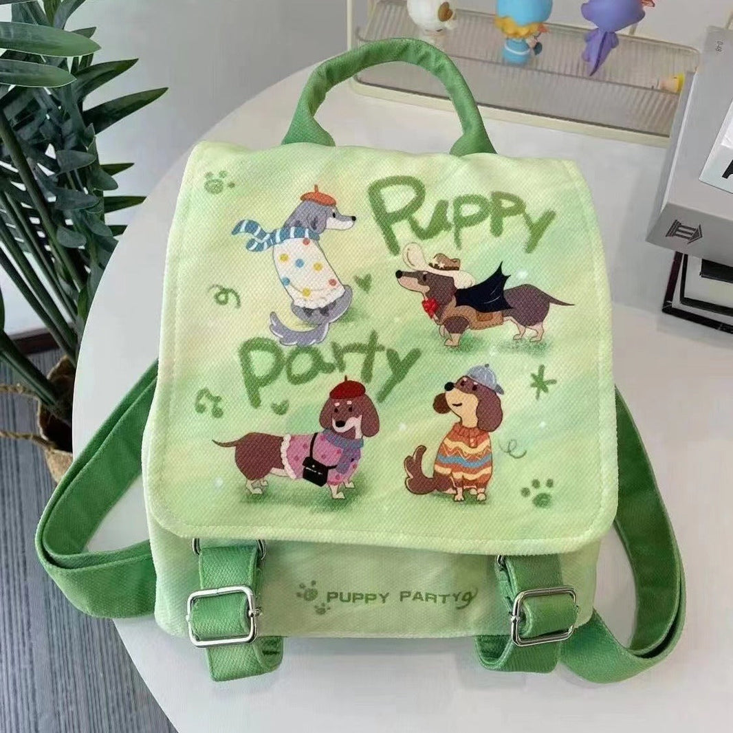 Puppy Party Backpack Student Cute Casual EX-STOCK