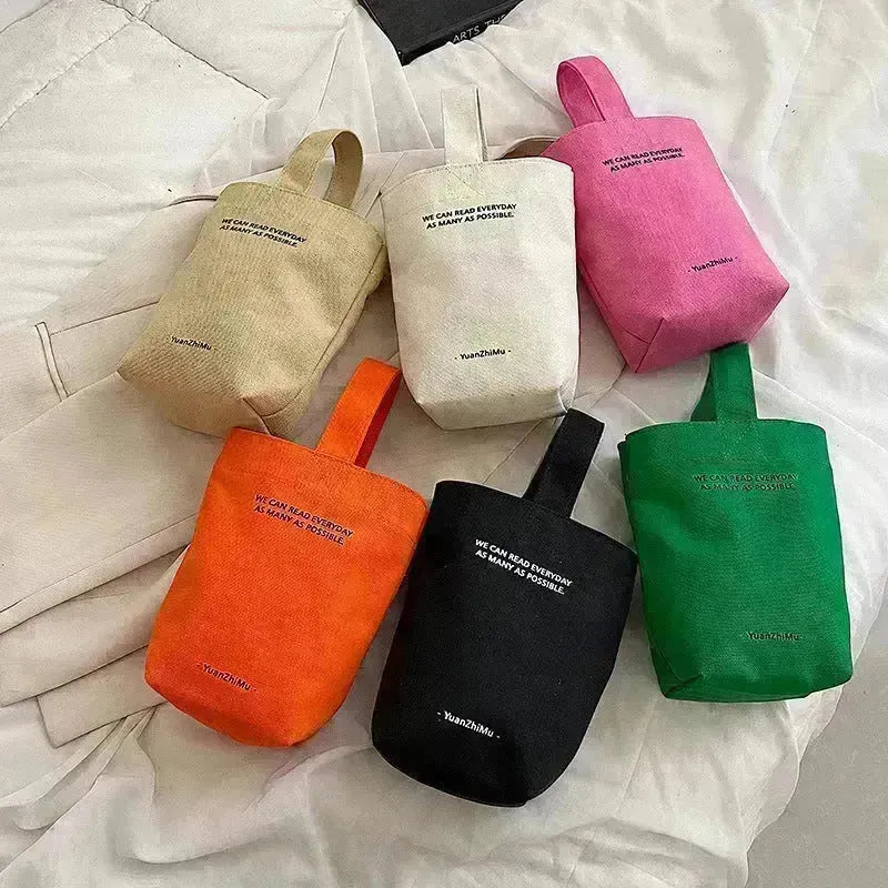Borsa di tela a colore solido per il pranzo in tela