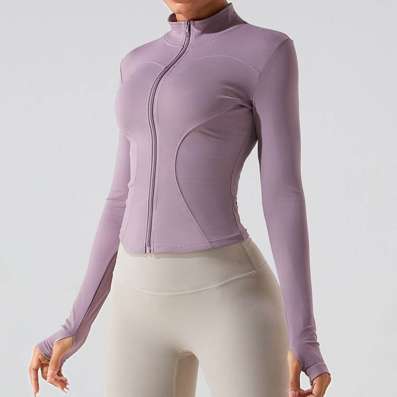 Autumn Winter Long Sleeve Zipper Slim fit Workout Top for women - EX-STOCK Canada