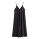 Elegant Women’s Summer Maxi Dress Casual Spaghetti Straps Solid V-Neck Cami Backless Dresses - EX-STOCK Canada