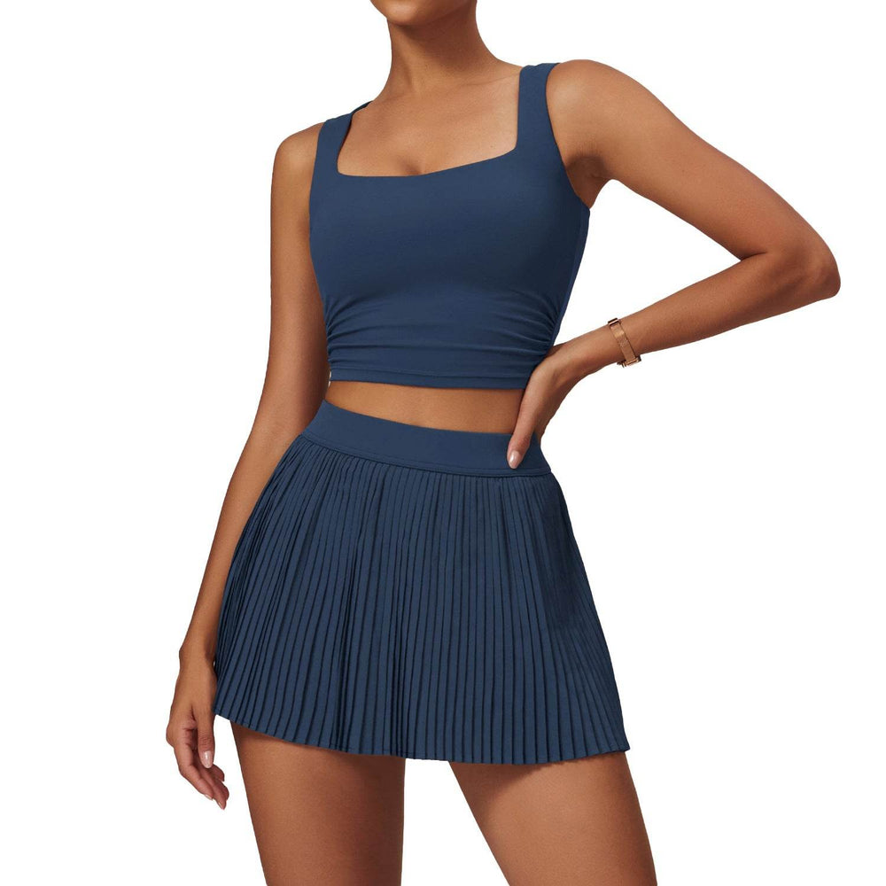 Tennis Skirt set Athletic Sports Workout Pleated Skort Outfit Women - EX-STOCK Canada