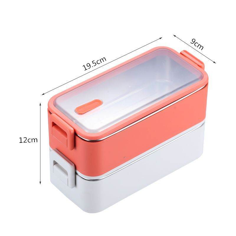 Portable Stainless Steel Double Layer Kids Lunch Box - EX-STOCK Canada