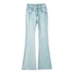 High Waist Light Blue Bootcut Jean pant women Flared Denim Pant - EX-STOCK Canada