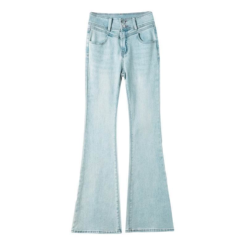 High Waist Light Blue Bootcut Jean pant women Flared Denim Pant - EX-STOCK Canada