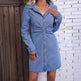 Retro Waist-controlled Slimming Long Sleeve Denim Dress - EX-STOCK Canada