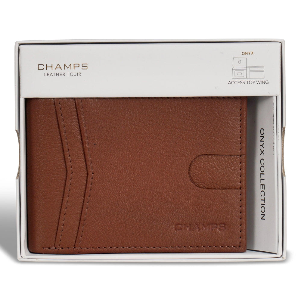 Onyx / Leder Oberer Flügel BrieftascheEX-STOCK Canada