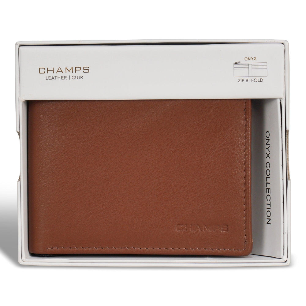 Onyx / Leder Reißverschluss Bi-Fold GeldbörseEX-STOCK Canada
