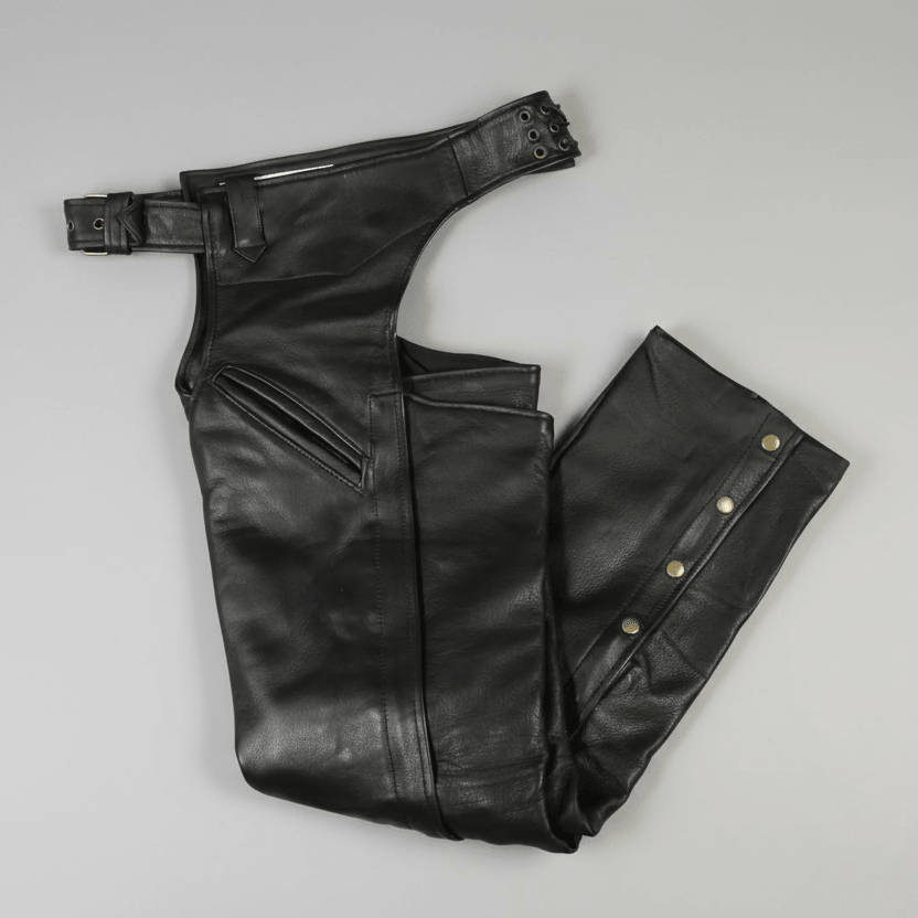 Chaps da uomo Open Road in pelle premium con 2 tasche