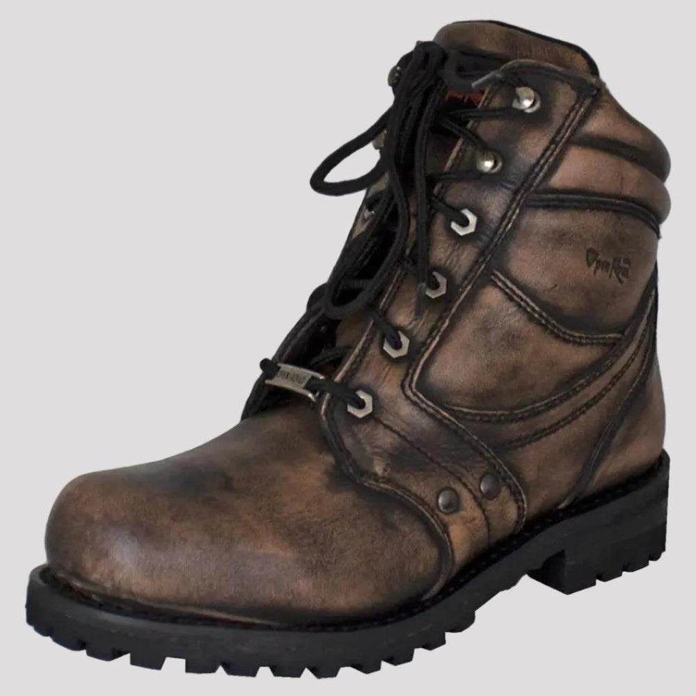 Open Road Men's 7" Lace-Up Motorcycle Boots